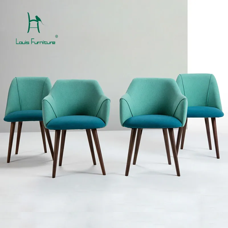 

Louis Fashion Coffee Chair Armrest Fabric Simple Leisure Nordic Study Negotiate Restaurant