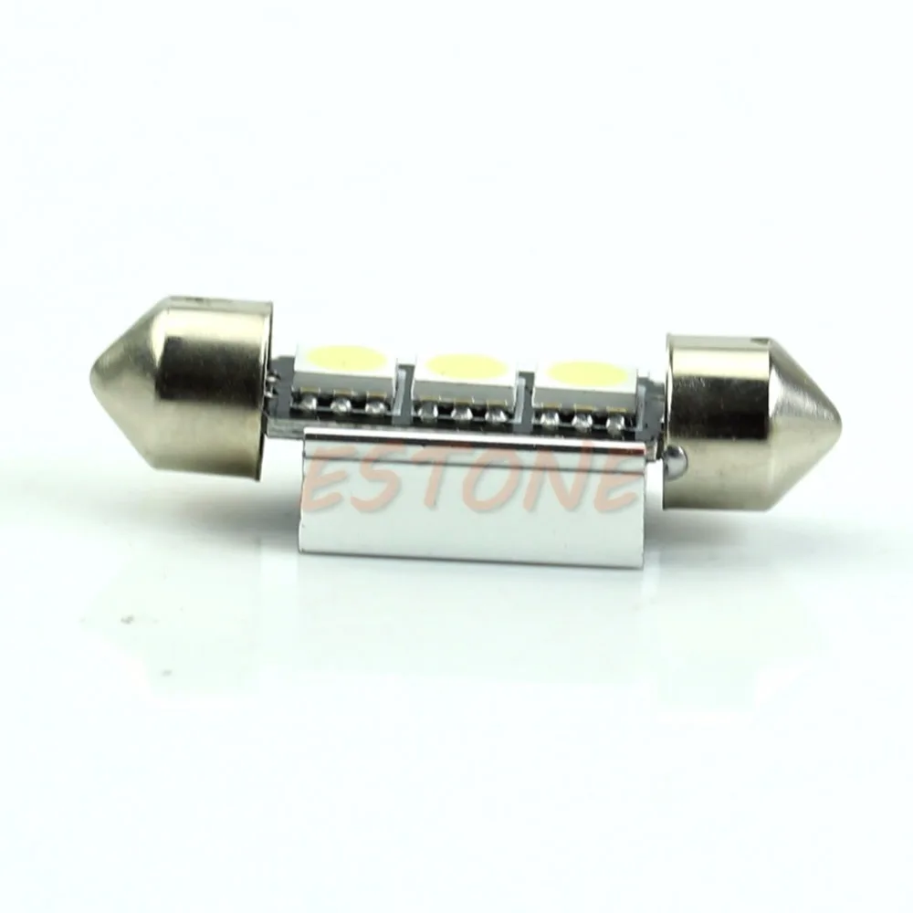 Автомобильный 39 мм 3 SMD светодиодный 5050 CANBUS Festoon Dome ОШИБОК белый светильник на