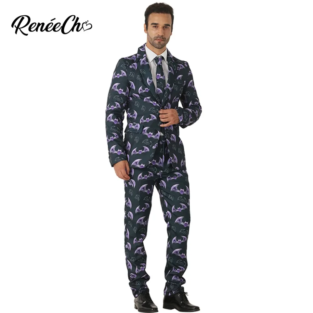 

Crazy Suit Halloween Costume For Adult Men`s Bat Suit Costume Carnival Costume 2018 Blazer Male Quality Party Suit For Christmas