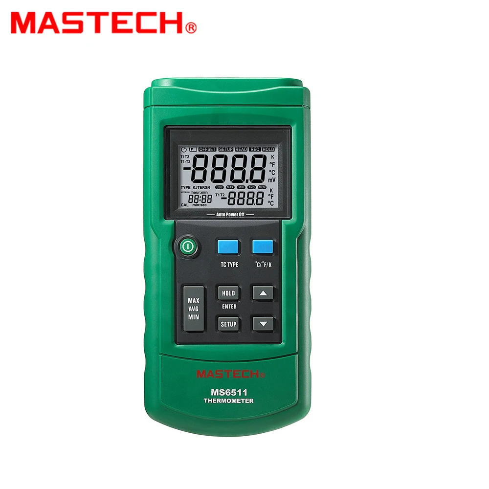 MASTECH MS6511 одноканальный цифровой термометр J K T E термопары типа температурный