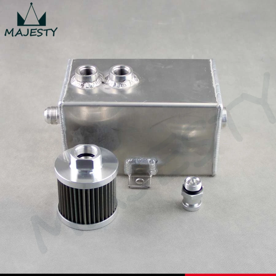 Универсальный 3л алюминиевый маслоуловитель БАК с дыхательным и дренажным