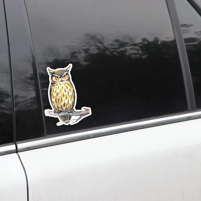 

YJZT 11.1CM*14.9CM Cute Owl Nocturnal Animals PVC Window Decoration Car Sticker 11-01330