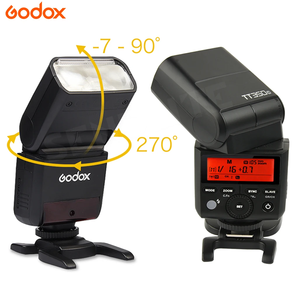 Godox TT350C Flash TTL Wireless X System Camera Speedlite GN36 1/8000s HSS 2.4G Pocket lights for Canon DSLR + Gift | Электроника