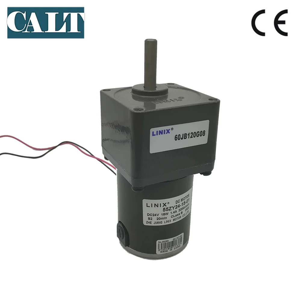 Высокое Качество Linix DC 24V 15W мотор редуктор 55ZY24 15 01 8 мм вал 2200 об/мин постоянного