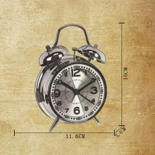 Новый двойной звонок Будильник с металлической отделкой настольные