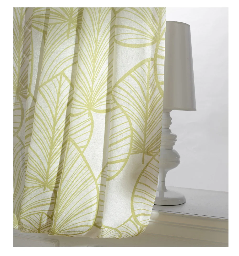 P.O.F сезон печатных оставляет шторы для гостиной лечение окно sheer home decor тюль