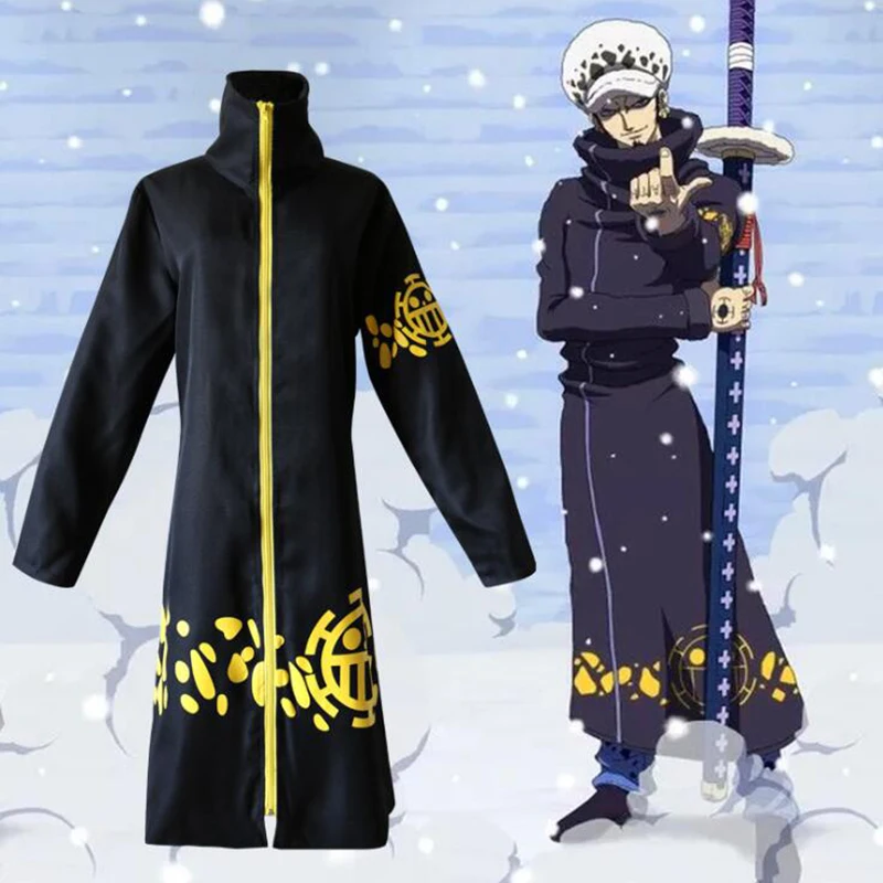 

Костюм для косплея Хэллоуин из аниме One Piece Trafalgar Law After 2 Years, пальто для вечеринки, мультяшная накидка для взрослых, верхняя одежда, шляпа для ж...