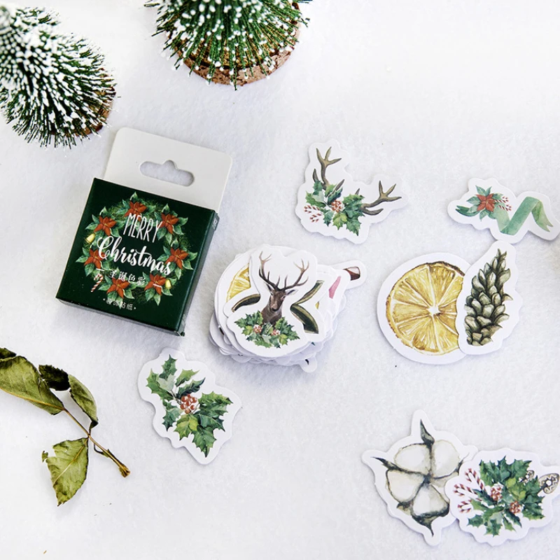 45 шт. Рождественские венки лося рождественские стикеры Скрапбукинг дневник