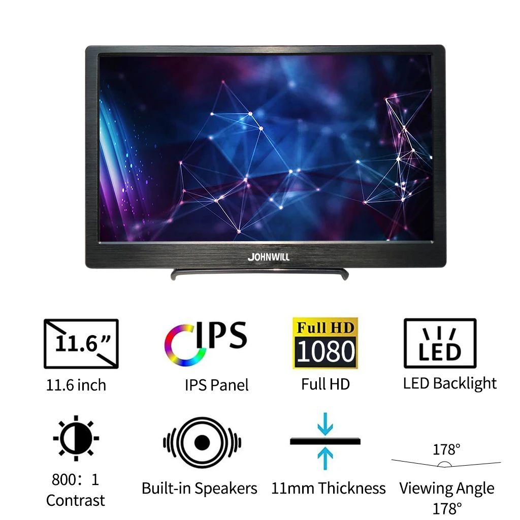 11 6 &quotметаллический корпус с ЧПУ дисплей 1080P Портативный игровой монитор 2Mini HDMI USB