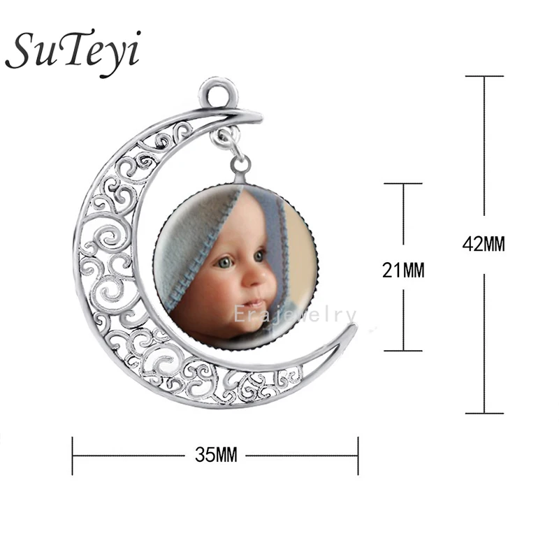 Персонализированное ожерелье с кулоном для фотографий Детские лунные ожерелья