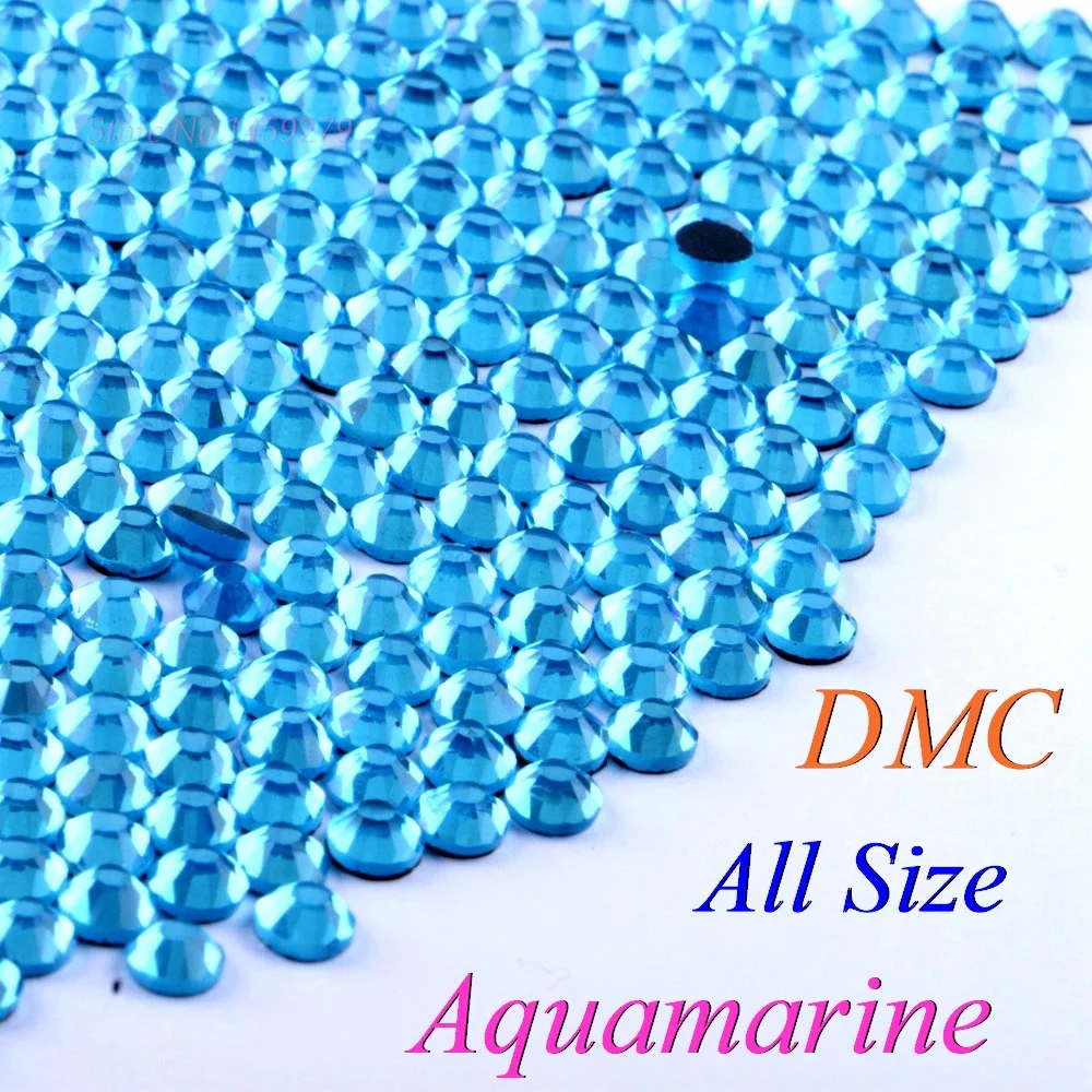 Все размеры! Стразы для горячей фиксации Aquamarine DMC SS6 SS10 SS16 SS20 SS30 стеклянные стразы
