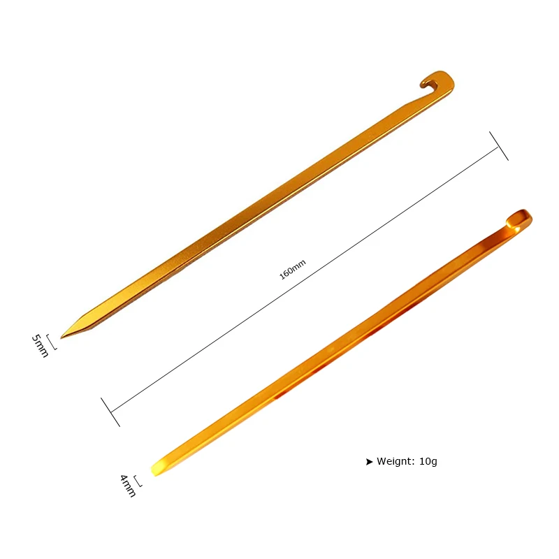 10Pcs/lot 16cm Aluminum Alloy Tent Pegs Garden Stakes Ground Nail Heavy Duty Hammock Camping For Guyline Awning Canopy Flysheet |