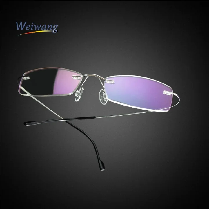 2 г сверхлегкий очки без оправы кадров мужчин размер M г-жа лица может быть оснащен