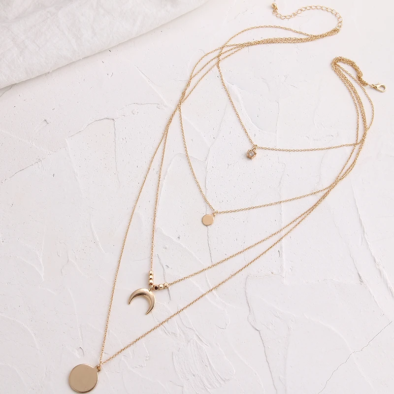 Женское многослойное ожерелье с кулонами в виде монет YMYW винтажное из цинкового