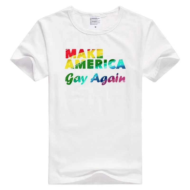 Make America Gay Again gay Donald Trump short sleeve casual Men Women T-shirt Comfortable Tshirt Cool Print Tops GA551 | Мужская одежда
