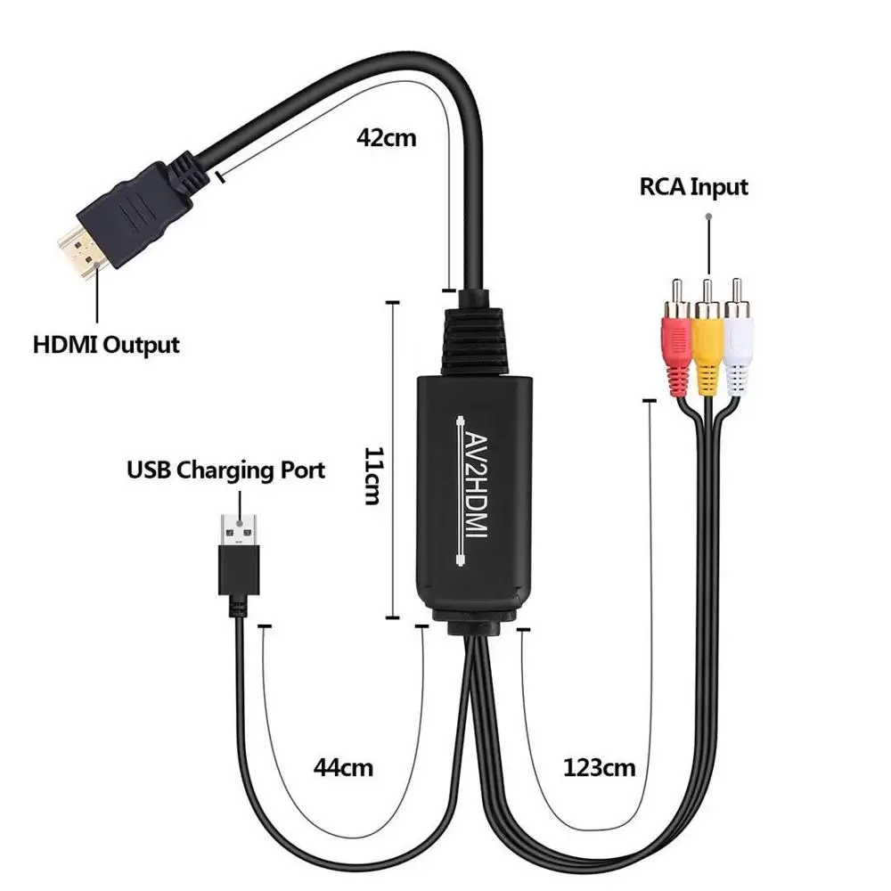 1,8 м комбинированный AV RCA конвертер HDMI кабель RCA в HDMI выход 3-в-1 180 см для HDTV DVD STB
