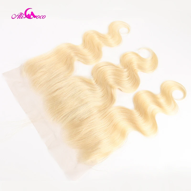 Ali Coco Бразильская волна тела 613 блонд Кружева Фронтальная Закрытие 13x4 свободная