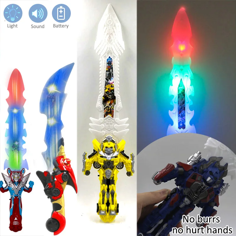 

Transformation Laser Sword Light Up Model Toy LED Knight Knife Music Kids Christmas Gifts Toys for Children