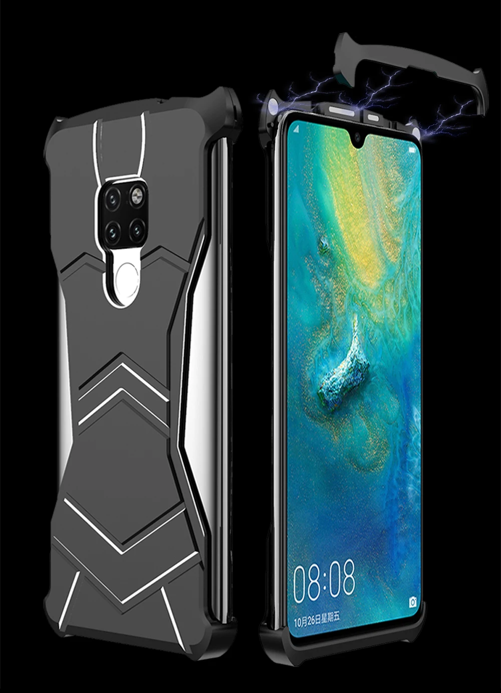 R-Just Роскошные пантера магнитные чехлы для huawei P30 Pro Nova4e алюминиевый бампер Магнитная Защитная крышка для huawei mate 20