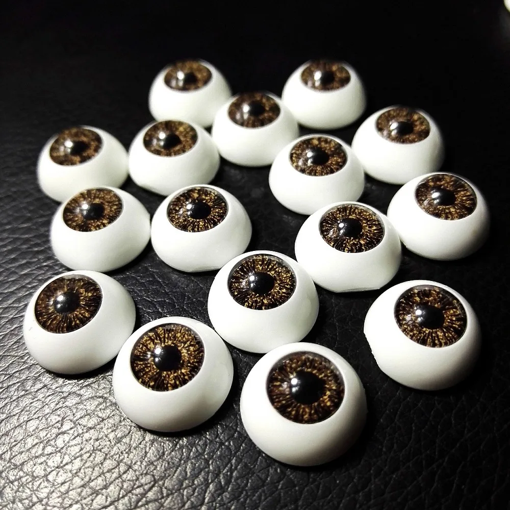 20 шт. (10 пар) полукруглые пластиковые кукольные глаза коричневого цвета BJD глазные