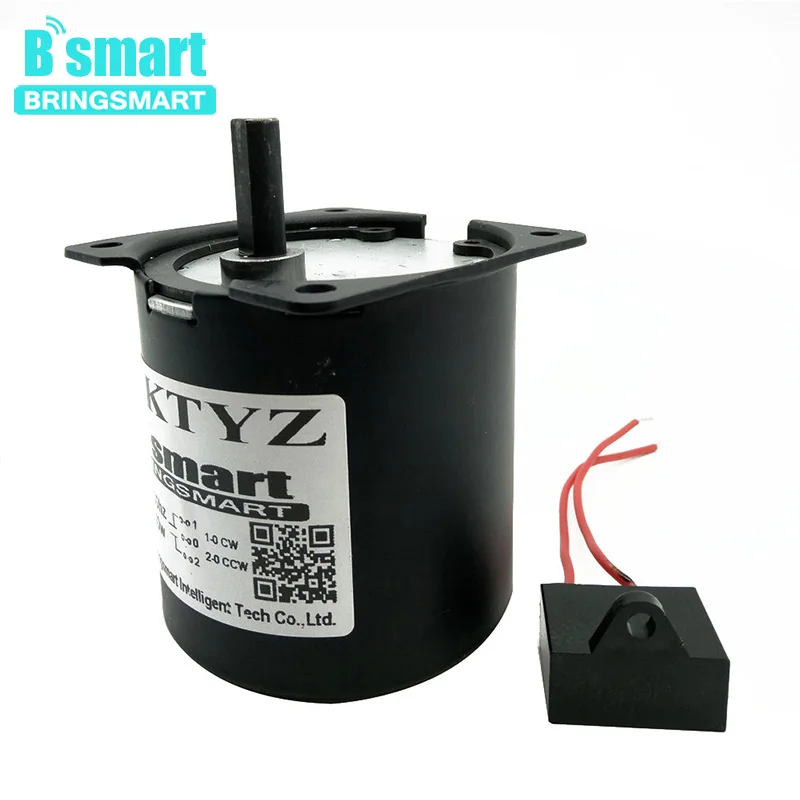 Bringsmart с высоким крутящим моментом 3,5-160 кг. см 220 в 40 Вт двигатель с постоянным магнитом низкая скорость низкий уровень шума Электрический синхронный мотор DIY 70KTYZ