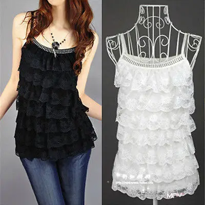Лидер продаж женская летняя Свободная Повседневная кружевная майка без рукавов