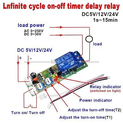 DC 5V Infinite задержка цикла таймер времени реле Вкл/Выкл модуль переключателя|relay 5v