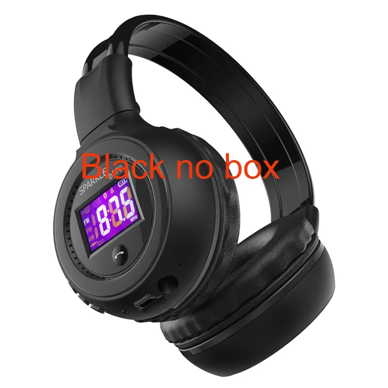 Black no box ZEALOT B570, Bluetooth гарнитура с глубоким басом, FM радио, Hi-Fi, шумоподавление, беспроводные стерео музыкальные наушники с микрофоном, светодиодный экран - Цвет: Black no box