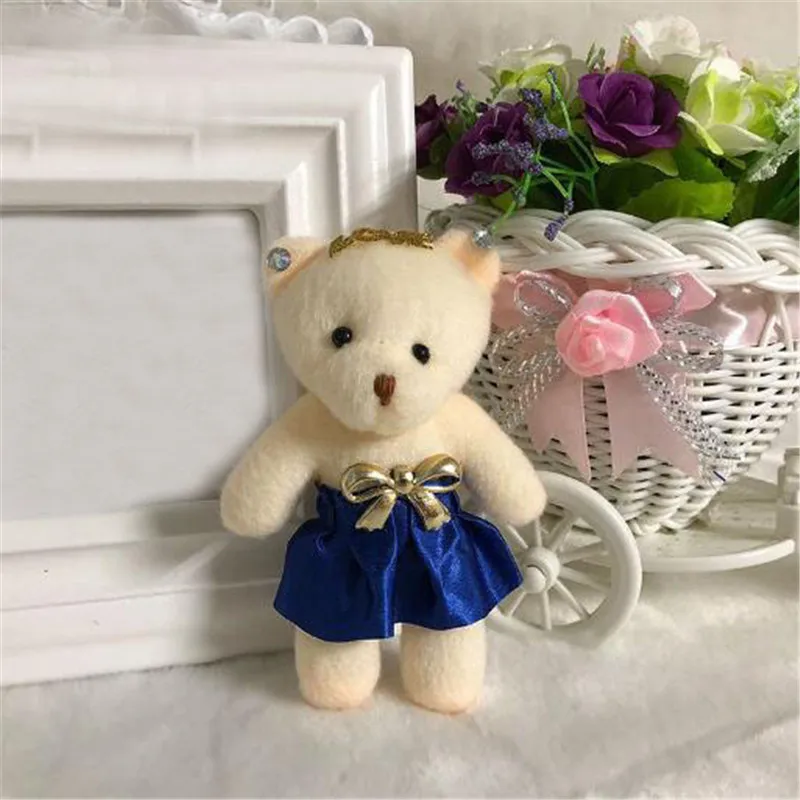 Синий 1 шт. плюшевый букет LOVE Bear игрушки высокого качества кулон в форме куклы унисекс милые пушистые медведи кукла игрушка малыш подарок на День святого Валентина 11 см - Цвет: Синий