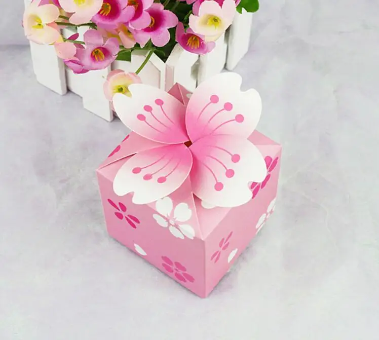 Креативные вишневые цветы для свадебвечерние конфеты драже коробка милый