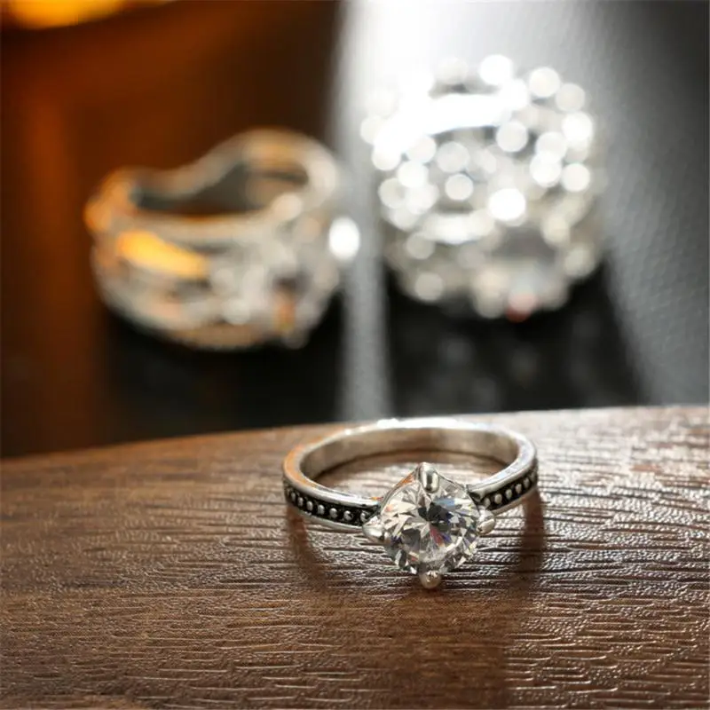 Новое поступление 3 шт./компл. богемное женское элегантное кольцо со стразами