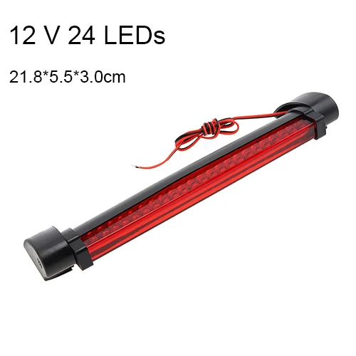 24 Leds 12 В Универсальный красный светодиодный светильник для стайлинга автомобилей, задний тормозной фонарь, противотуманный фонарь, задний фонарь на лобовое стекло, задний светильник с высоким креплением, Предупреждение светильник - Испускаемый цвет: 24 Leds