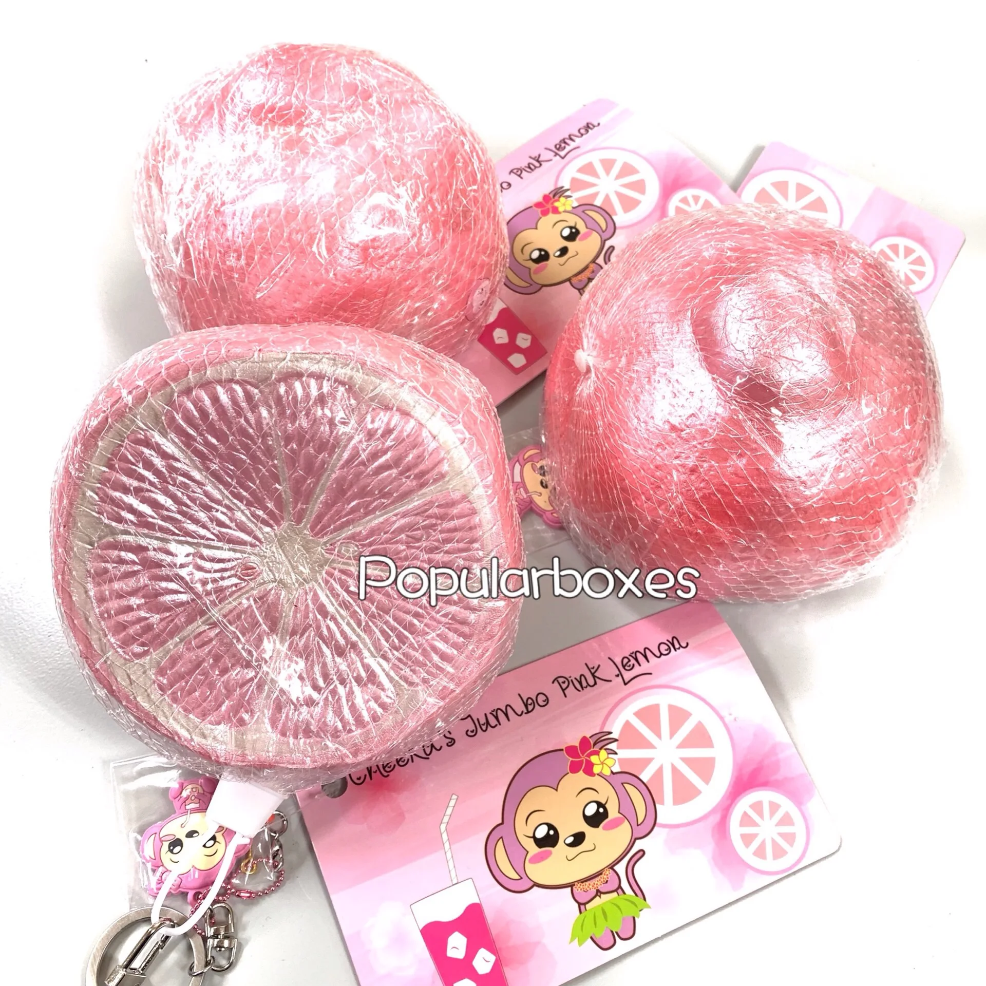 Squishy Punimaru jumbo розовый лимон и мини желтый зеленый оранжевый медленно