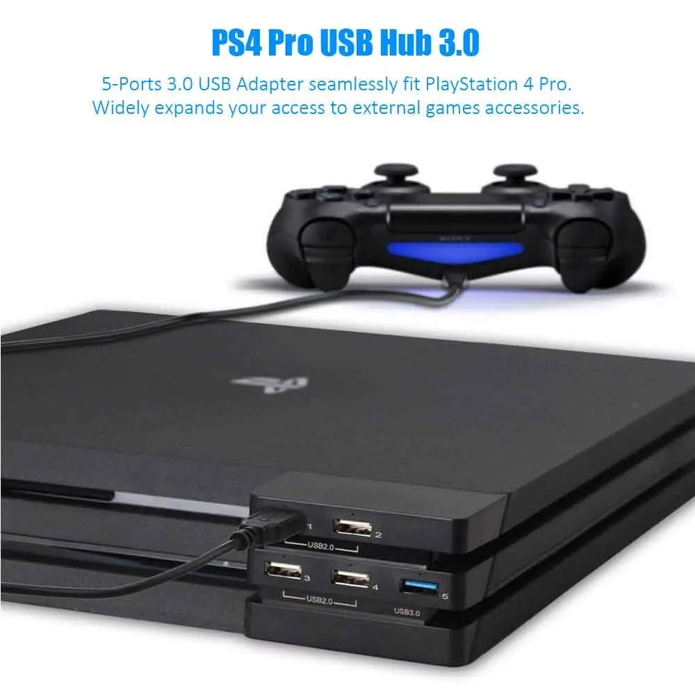 ДОБЕ 2-в-1 Turbo кулер и USB Hub комбинированный комплект для PS4 Pro Сенсор Температура контролируемого охлаждения вентилятор и адаптер Зарядное устройство контроллера