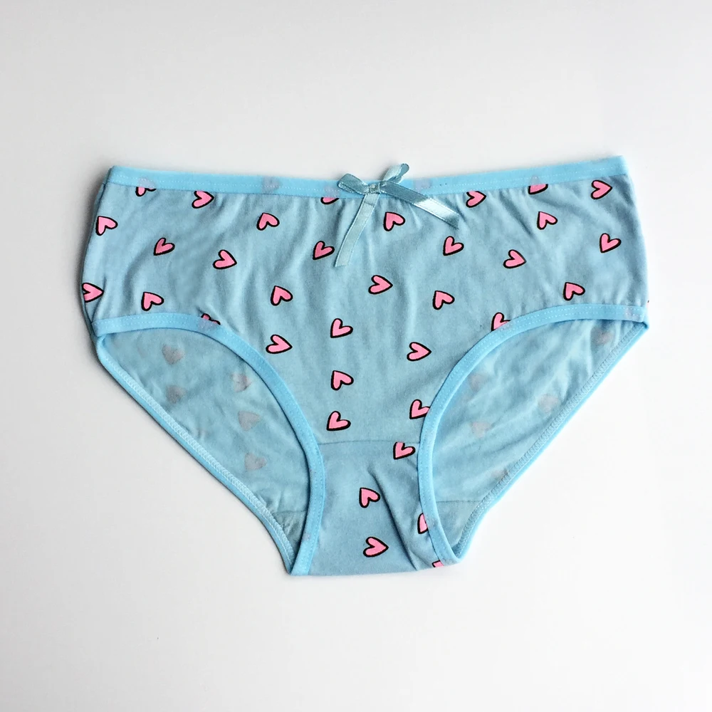 Трусики для девочек 4 шт./лот карамельных цветов нижнее белье в форме сердца