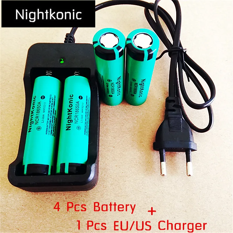 Nightkonic 4 шт./лот 18650 батарея 3 7 В литий ионная аккумуляторная 18650B плоский Топ
