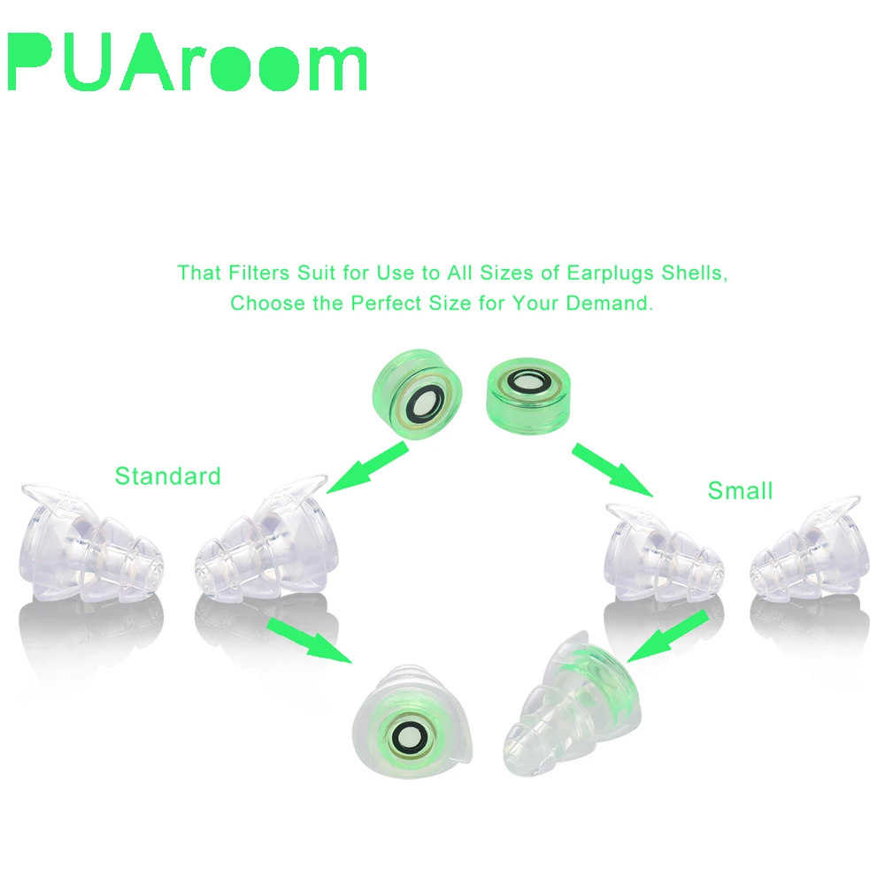 Высокоточные музыкальные затычки для ушей с 2 разными размерами многоразовые