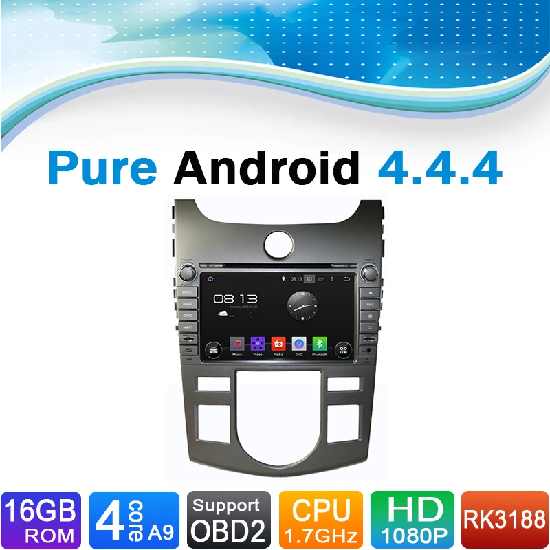 Чистый Android 4.4.4 автомобильный DVD GPS навигатор для KIA CERATO/FORTE (автоматический) (2008