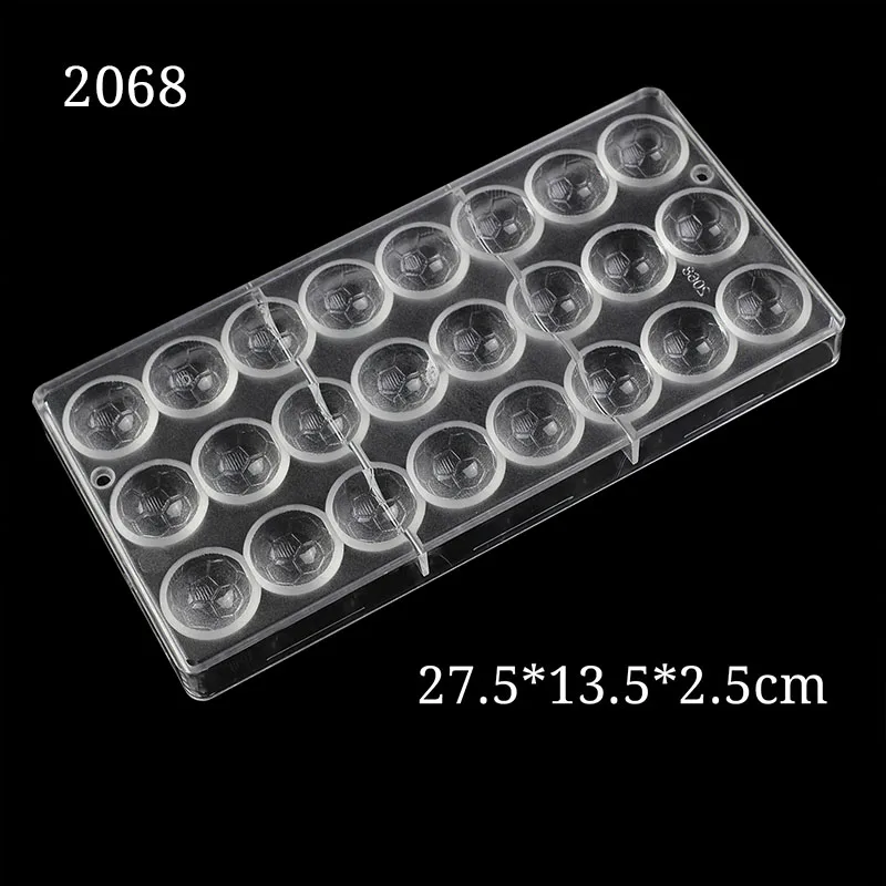 2068 3D яичный шар форма Пасхальный поликарбонатовый для шоколада плесень DIY выпечка Кондитерские инструменты сладкие конфеты форма для пудинга, желе - Цвет: 2068