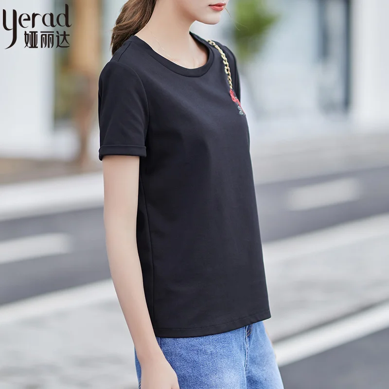 YERAD для женщин цветочный футболка новые летние пикантные короткий рукав