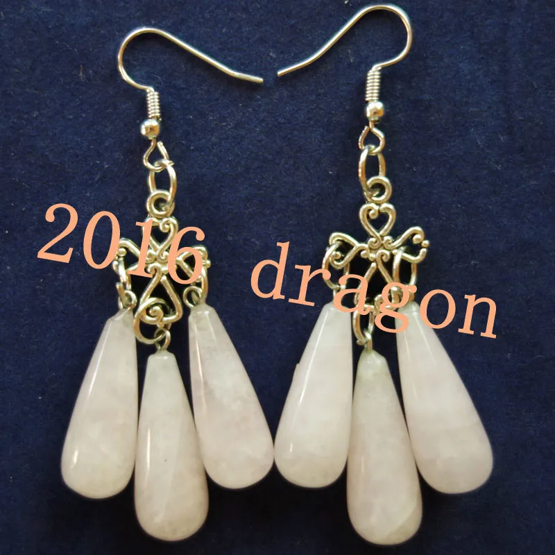 YUTENG тибетский серебряный крест &amp розовый кварцовый камень длинные в форме слезы