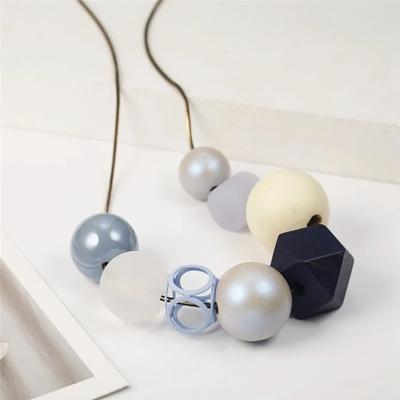 Pinksee Elegant Acrylic Beads Necklace for Women Geometric &amp Pendant Statement Collar Charm Jewelry Gifts | Украшения и