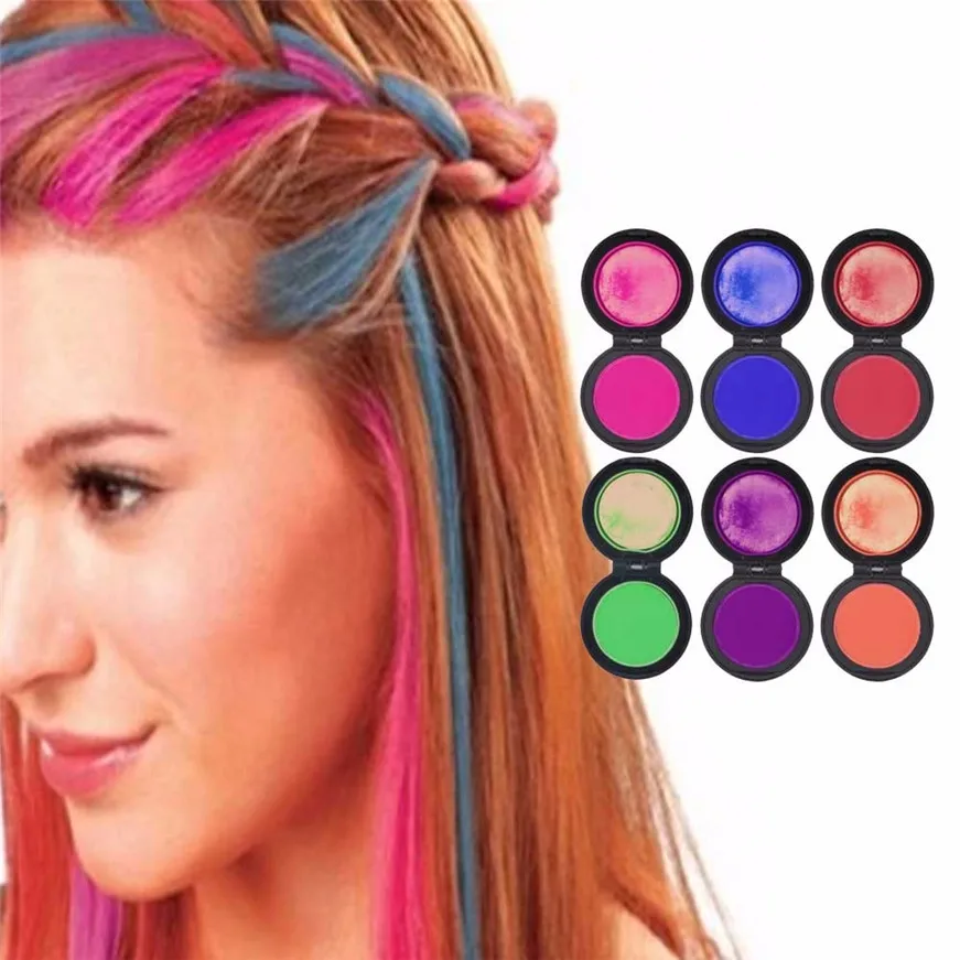 2017 #6 цветов модная краска для волос временная меловая пудра волос|hair chalk powder|chalk