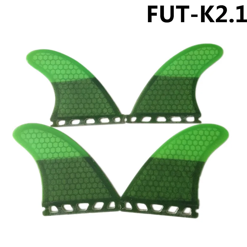 Future K2.1 плавники для серфборда Quad-плавник с Сотами стекловолокна для серфинга плавник 4 в комплекте зеленый цвет
