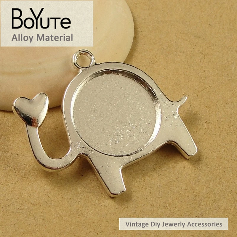 BoYuTe (50 Pieces/Lot) 14MM Cabochon Base Vintage Style Zinc Alloy Material Calf Elephant Bezel Pendants for Jewelry Making | Украшения и
