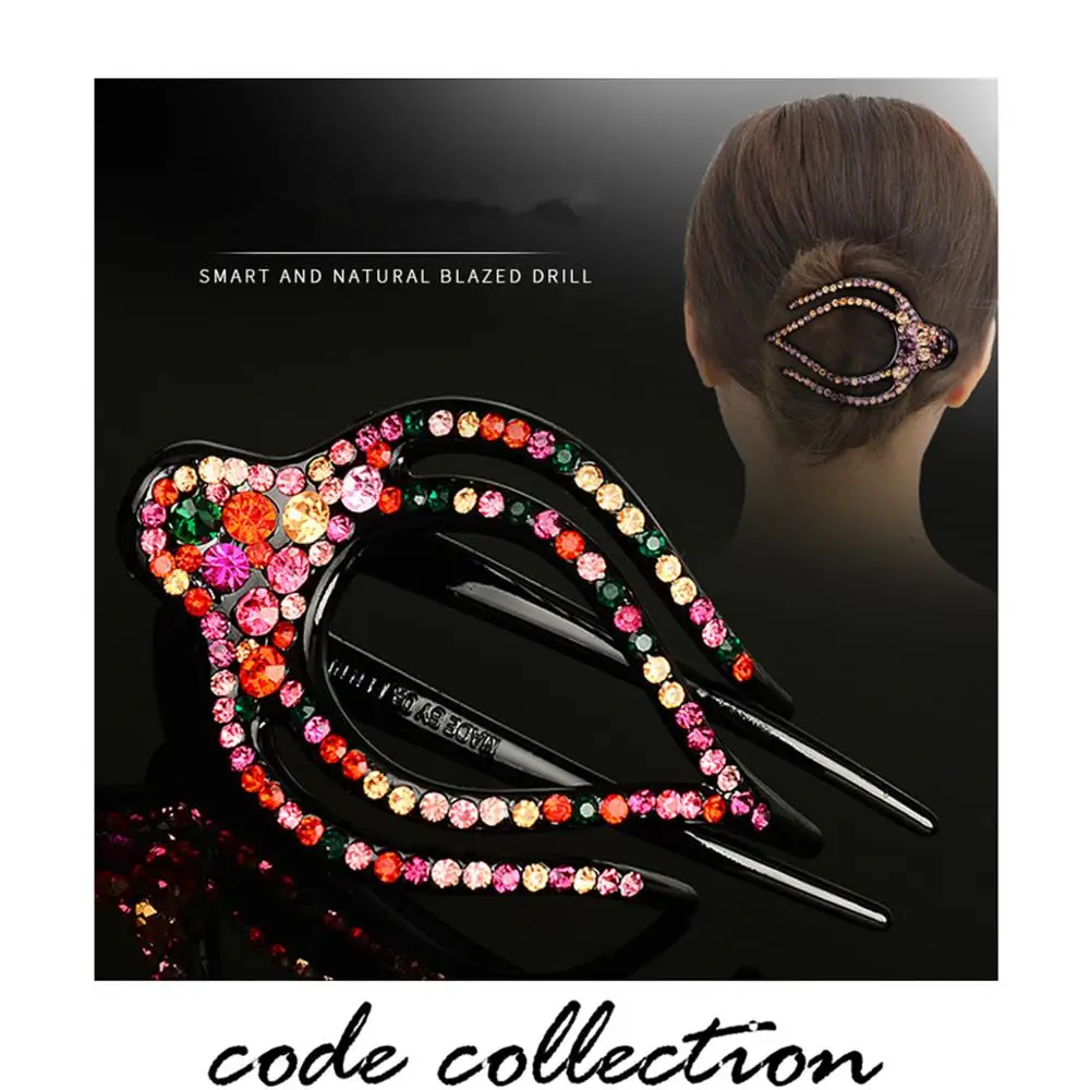 High Guality Acrylic Rhinestone Hollow Crystal Hair Claw Clip For Women Girsl Fashion Korean Vintage Hairpins Accessories | Украшения и