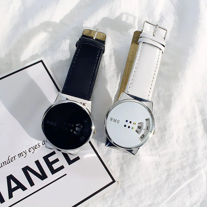 Новый роскошный бренд низкая цена креативные милые парные модные часы с кожаным