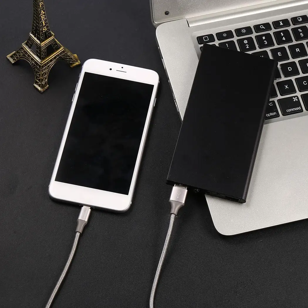 Ультратонкий металлический внешний аккумулятор портативный общий двойной USB внешний аккумулятор зарядное устройство для смартфона power bank с светодиодный фонарик