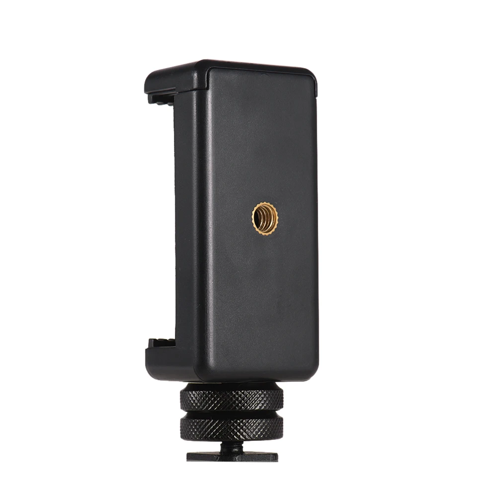 With Cold Shoe Mount 5,5 см-8,5 см/2,2 дюйма-3,3 дюйма держатель для телефона металлический+ пластиковый держатель для смартфона+ Гибкий адаптер шаровой головки крепление с винтом 1/4" - Цвет: With Cold Shoe Mount