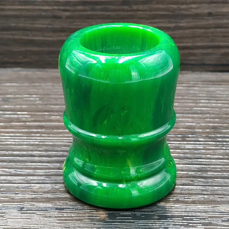 DScosmetic Jade Зеленая Смола кисть для бритья ручка подходит для 24 мм/26 мм барсучьи волосы узлы щетка DIY Парикмахерская бритва инструмент